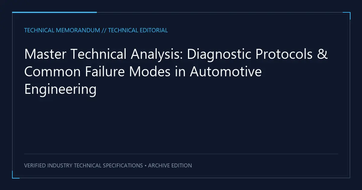 Master Technical Analysis: Diagnostic Protocols & Common Failure Modes in Automotive Engineering